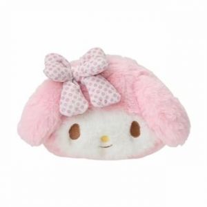 Sanrio My Melody Face Fluffy Makeup Pouch (Nagomi Pastel Series) 21 x 6 x 14cm