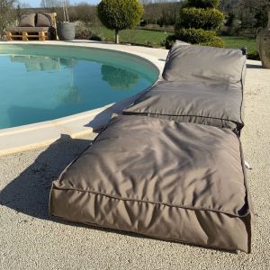 Homemaison Matelas bain de soleil en microbille Taupe 160x65 cm