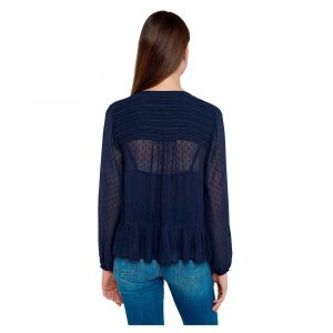 Pepe Jeans Chemisier à manches longues orné de plis plats. Bleus - Taille 36