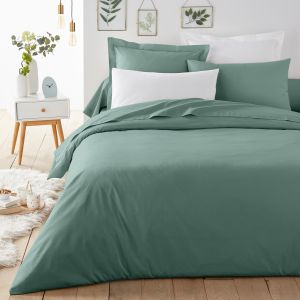 Housse de couette unie en polycoton, Scenario Vert Forêt Taille 140X200 cm;160X210 cm;200X200 cm;240X220 cm;260X240 cm;150x200 cm;200x210 cm