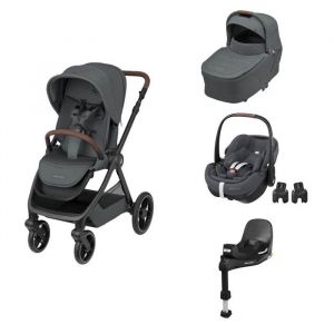 MAXI COSI - POUSSETTE TRIO Oxford + Pebble 360 pro2 + Nacelle Sense Twillic Graphite + Base 360 pro