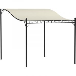 Outsunny Pergola de jardin - toit imperm&eacute;able, trous de drainage - structure m&eacute;tallique - 2,5 x 3 m - cr&egrave;me