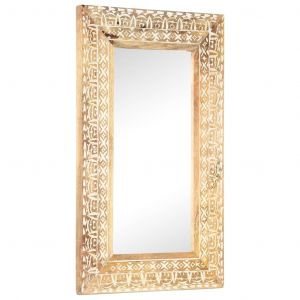 VidaXL Miroir sculpté à la main 80x50x11 cm Bois de manguier solide