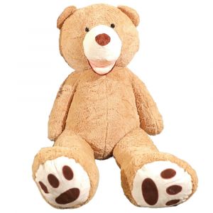 Peluche géante nounours beige 260 cm pouf