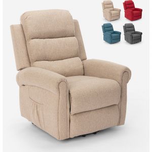 Image de Le Roi du Relax Fauteuil électrique de relaxation m age et chauffage avec roues Victoria, Couleur: Beige