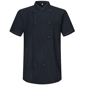 Misemiya - Veste de Chef pour Hommes - Veste de Chef pour Hommes - Uniforme d'accueil -Ref.8501B - XX-Large, Veste de Cuisine 8501B - Noir