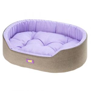 Ferplast Panier Chien Dandy, Coussin Amovible et Lavable, Housse en Coton avec Rembourrage Doux, Idéale également comme Niche pour Chat, 65 x 46 x H 17 cm, Lilas