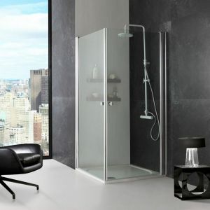 Kiamami Valentina DOUCHE ANGULAIRE DEUX PORTES DE 80 MODÈLE CRISTAL