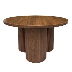 Oviala Table basse ronde 80 cm scandinave bois foncé