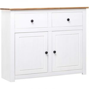 VidaXL Buffet Blanc 93x40x80 cm Pin solide Assortiment Panama