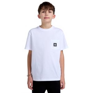 Element Icon Label - T-Shirt à Manches Courtes à Poche - Garçon Enfant 8-16 - Blanc.