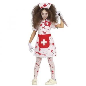FIESTAS GUIRCA Costume Infirmière Zombie - Infirmière Sanglante - Déguisement Halloween Fille