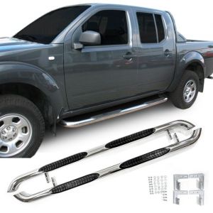 Tubes Marche-Pieds - J&J AUTOMOTIVE - Nissan Navara D40 - Acier inoxydable - Installation facile - 4-Portes