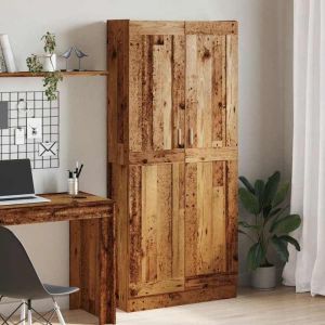 VidaXL Buffet haut vieux bois 82,5x30,5x185 cm bois d'ingénierie