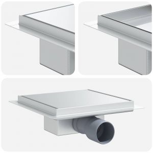 VidaXL Drain de douche 2 en 1 Argent&eacute; 20 x 20 cm Acier Inox 304