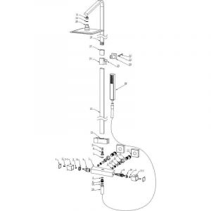 Colonne de douche thermostatique NILA noir mat 20 cm x 20 cm