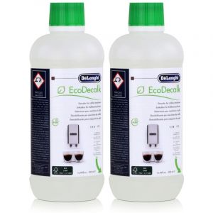 Delonghi EcoDecalk DLSC502, Détartrant pour Cafetières et Machines Expresso Broyeur, 2 x 500 ml