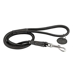 Chapuis sellerie Laisse Ronde en Cuir pour Chien Noir 8 mm 1,22 m