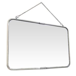 Miroir de barbier avec chaîne argent 40x57