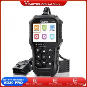 VDIAGTOOL VD30Pro Scanner OBD2, outils de Diagnostic, lecteur de Code OBDII pour v&eacute;rifier la tension de la batterie, lumi&egrave;re du mote