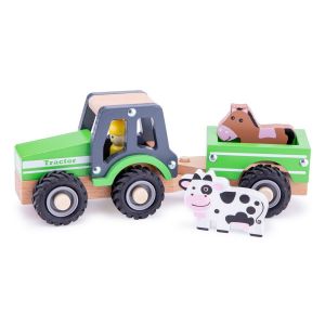 New Classic Toys Tracteur avec remorque et animaux