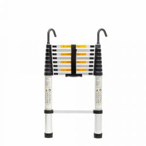 Innova Goods &Eacute;chelles Pliantes en Aluminium, &eacute;chelle t&eacute;lescopique de 3,2 m, escabeau Extensible, r&eacute;glable en Hauteur et avec Verrouillage de s&eacute;curit&eacute;, &eacute;chelle Pliante avec 2 Crochets Amovibles.