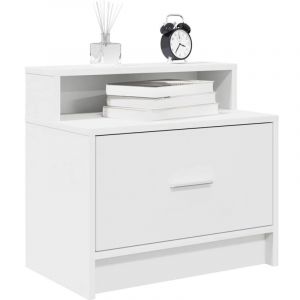 VidaXL Table de chevet avec tiroir blanc 51x31x47 cm