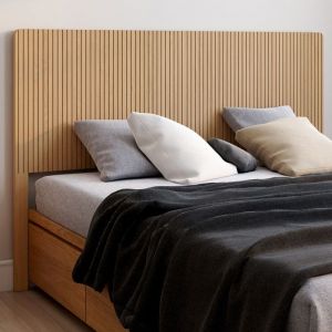 Idmarket Tête de lit sur pied juliette 160 cm effet lattes tasseau bois