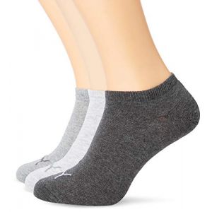 Puma Invisble - Chaussettes de sport - Mixte adulte - Lot de 3 Multicolore (Anthraci/L Mel Grey/M Mel Grey) 43-46