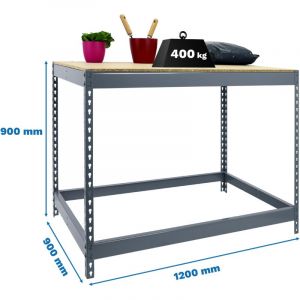 Simon Rack Simonrack &Eacute;tabli m&eacute;tal 400 kg gris et bois