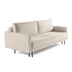 Charlie - canapé droit 3 places - convertible avec coffre - en tissu - Beige