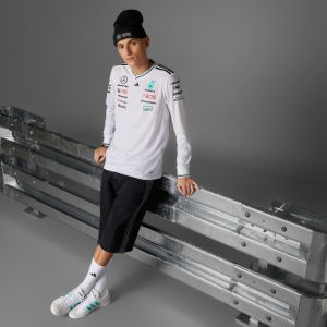 Adidas Maillot Pilote Manches Longues Blanc Authentique Mercedes - Amg Petronas Formula One Team, pointure X-Small - Taille X-Small