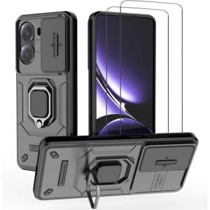Novago Coque et films de protection - Xiaomi Poco X7 Pro 5G - R&eacute;sistante - Anneau anti-chute - Verre tremp&eacute;