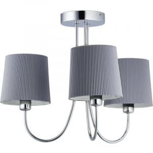 Relaxdays Lustre vintage, luminaire à 3 branches, hlp 35 x 40,5 x 35,5 cm, lampe rétro salon et chambre, gris