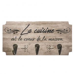 Image de R&eacute;tro Pat&egrave;re 3 crochets &agrave; torchons - La cuisine Coeur