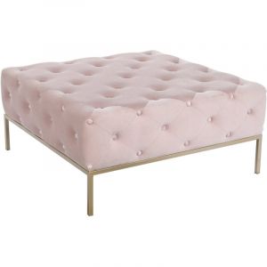 Bench DKD Home Decor Pink Golden Metal 100 x 100 x 45 cm