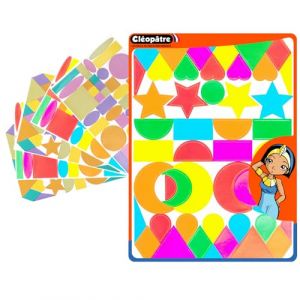 Cleopatre Gommettes Autocollantes Géométriques – multi couleurs – Paquet de 6 feuilles (276 stickers)