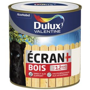 Dulux Valentine Peinture bois satin écran+ 0.5 L - blanc pur - Peinture glycéro