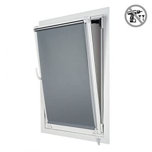 Store Enrouleur Occultant EasyFix, installation facile sans perçage, Idéal pour fenêtres à battants, Thermo Argent, 45x180