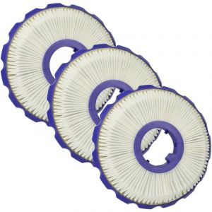 Vhbw 3x filtre compatible avec Dyson UP15 Small Ball, DC51 Mulitifloor aspirateur - filtre après-moteur HEPA bleu / blanc