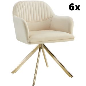 TecTake Chaise pivotante en velours rembourr&eacute;e avec dossier arrondi