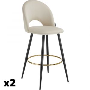 TecTake Chaise de bar avec dossier et repose-pieds 49 x 58 x 110 cm et capacité de charge 120 kg