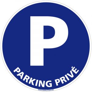 Signaletique.biz France - Panneau Parking Privé. Panneau Parking Rond Bleu pvc 1,5 mm. Panneau Parking Réservé - Diamètre 125 mm