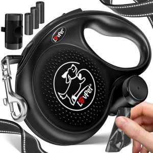 Lovpet - Laisse à Enrouleur pour Chiens pour Petits et Grands Chiens Poignée Ergonomique & Antidérapante Rallonge de Laisse 360° Mailles