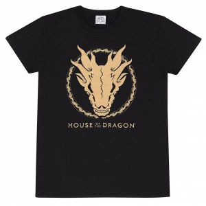 La Maison du Dragon Gold Ink Skull Hommes T-shirt HOD04409TSB