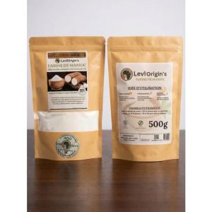 Farine de Manioc 500g Sans Gluten Alternative Naturelle au Bl&eacute; 100% Manioc Pur Origine Cameroun Pour Pain Fufu Foutou