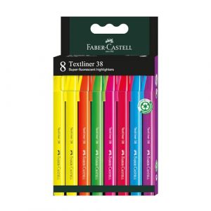 Faber-Castell Lot de 8 Surligneurs Textliner 38 Fluo