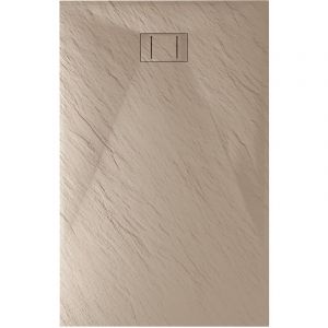 Idralite - Bac &agrave; douche tourterelle effet pierre mod. Blend 80X150 cm rectangulaire