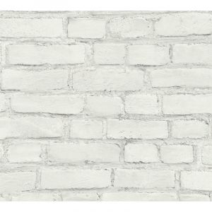 Image de Papier peint aspect pierre carrelage 374142 GU papier peint intissé lisse avec un dessin nature mat blanc gris 5,33 m2 Profhome