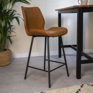 Beau Tabouret De Bar Industriel Marron Marron